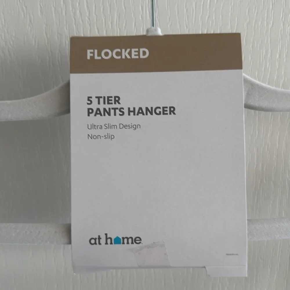 Flocked White No-Slip Flocked Pant Hanger